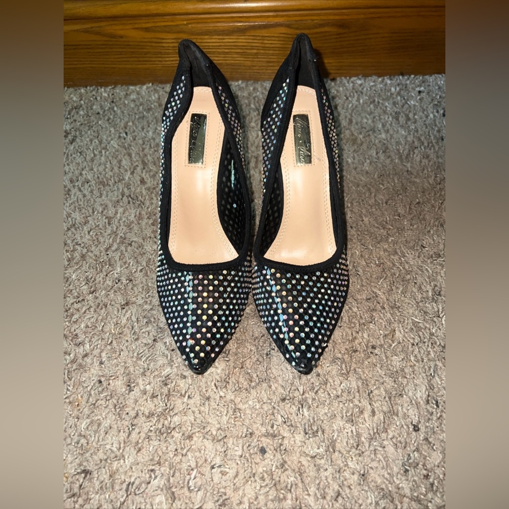 Vigo Fiore Black Rhinestone Pumps Size 8